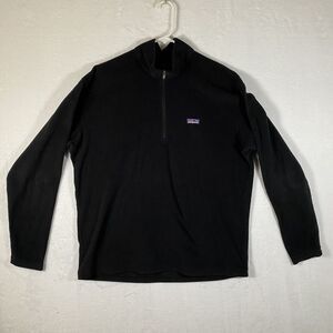 Patagonia Men's Sz L Black Micro D 1/4 Zip Pullover Fleece‎ Synchilla